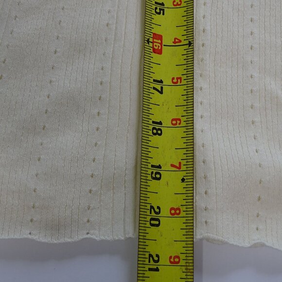 Madewell Pointelle Ivory Button Up Short Sleeve Knit Cardigan Women Sz XS NX774 - Picture 12 of 12